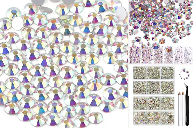 Detailed view of Best AB Glass Rhinestones