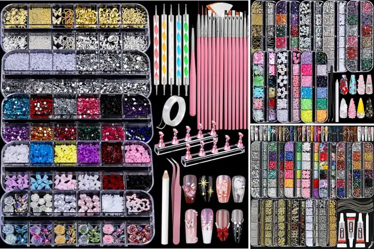 Detailed view of Best Acrylic Nail Beads Rhinestones Kit