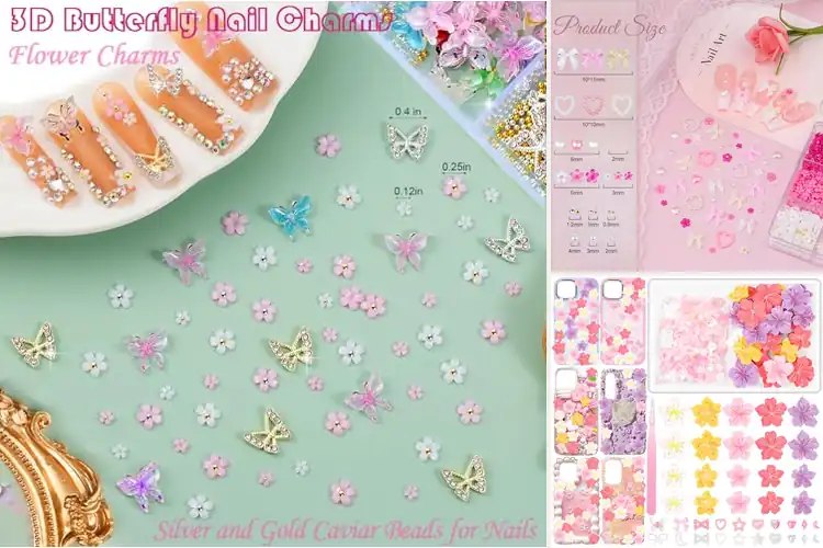 Detailed view of Best Butterfly Flower Heart Charms