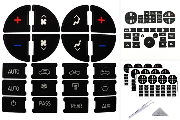 Detailed view of Best GMC Sierra AC Dash Button Decals