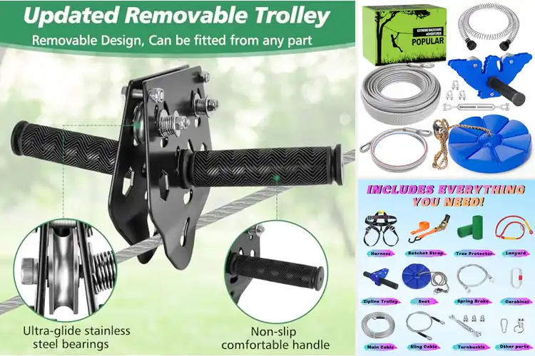 Detailed view of Best Kids Zipline Gifts for Backyard Adventure Fun