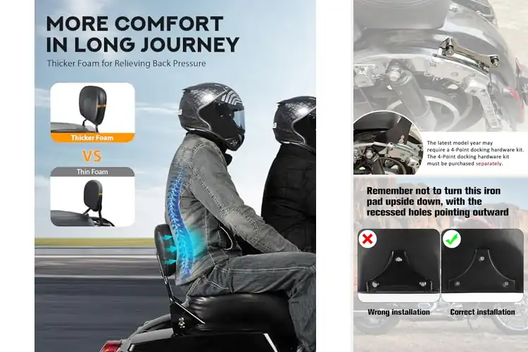 Detailed view of Best Motorcycle Passenger Backrests