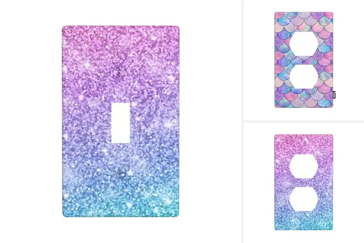 Detailed view of Best Pink Blue Mermaid Wall Plates
