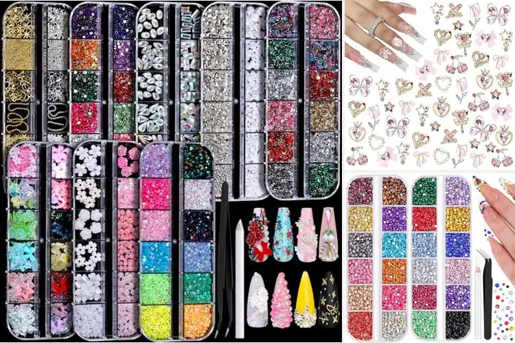 Detailed view of Best Rhinestone Nail Charms: Dazzle Your Nails
