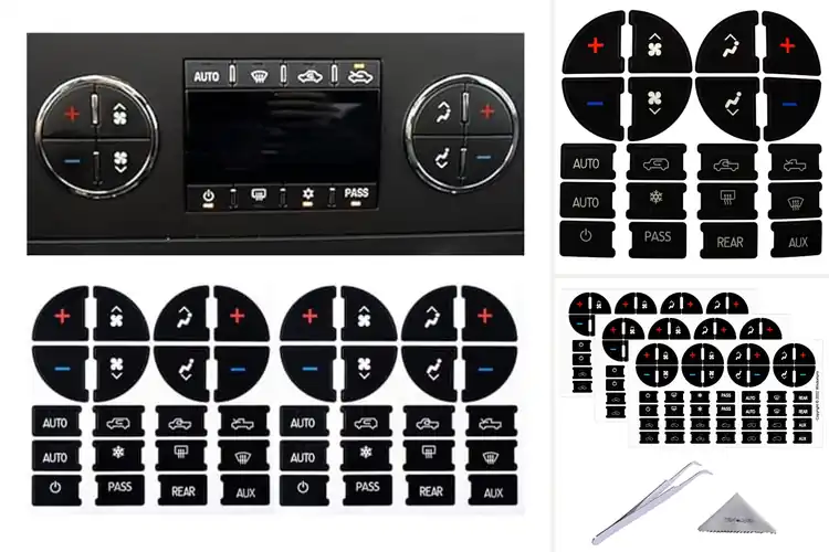 Detailed view of Best Silverado AC Dash Climate Control Panel Stickers